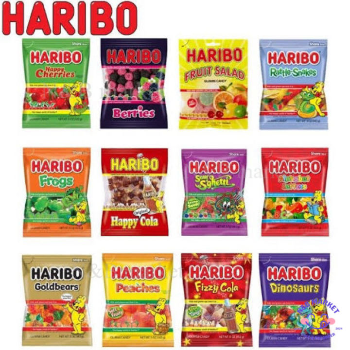Haribo jelly ฮาริโบ เยลลี่นำเข้า มีให้เลือกหลายรสชาติ ขนมของฝากนำเข้า ...