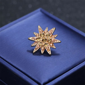 Delicate Star Zircon Rhinestones Brooch for Men Women Simple Formal Buckle Pin Brooch Banquet Suits Dresses Shirt Accessories