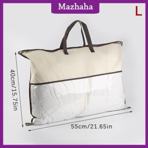 Mazhaha Transparent Non-woven Pillow Packed Quilt Blanket Zipper Dustproof Storage Bag Household Organizer Bag Tote Bag Various Sizes