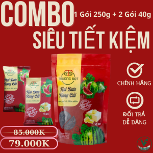 Combo Siêu Tiết Kiệm Hạt Dưa Rang Củi Trường Đạt – 1 Gói 250g + 2 Gói 40g – Thơm Giòn Tự Nhiên – Chính Hãng