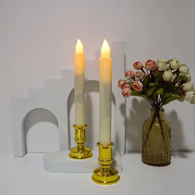 Cặp Nến điện tử để bàn thờ có chân đế loại cao 13cm 19cm 25cm (Tùy chọn mua)