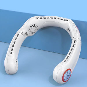 5000mAh Neck Fan USB Rechargeable Silent Bladeless Electric Fan Portable Air Conditioner Air Cooler For Outdoor Sports Camping