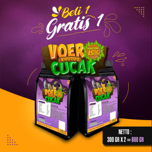 BELI 1 GRATIS 1 | MAKANAN BURUNG CUCAK | VOER BURUNG CUCAK | VOER HARIAN | VOER NUTRISI KOMPLIT VOER CUCAK PROTEIN 15% 300 GR