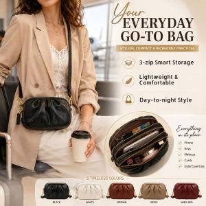 Leather Crossbody Bag Multiple Compartments Organizer Shell Shoulder Bag Stylish PU Leather Sling Bag For Women Daily Use