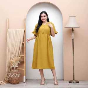 Pakaian wanita terbaru kacing depan daster aurel daster busui bahan crinkel premium