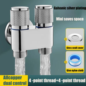 2 Way Angle Valve black SUS304 Stainless double switch Nylon cloth is given as a gift Two Way Angle Valve 1/2"x 1/2"