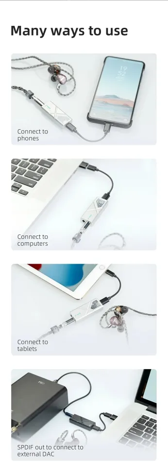 thumbnail interactive-video image 1 of Type C To 3.5mm Headphone Amplifier Adapter, Cs43131 High Performance Chip, Can Be Connected To Your For Android Phone Via USB‑c. Connect Your Pc, Laptop Directly Or Via A USB Adapter(Silver 1 of 14