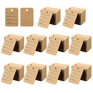 1000 Pcs Unstrung Marking Price Tags Kraft Paper Price Tags Merchandise Marking Tags Clothing Price Labels Easy to Use