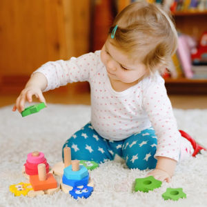 MOMO Toys Wooden Turtles Tower - Mainan Kayu - stacking - Shape -Colour -mainan edukasi