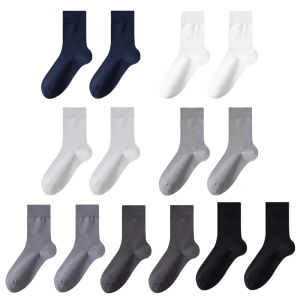 Mens Cotton Crew SocksBreathable Dress SocksCasual Ankle Socks Hosiery Lightweight Comfortable