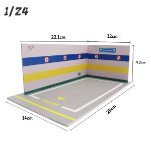 Mô hình nhà để xe Diorama tỷ lệ 1:24 bằng PVC hộp trưng bày bãi đậu xe ô tô đúc sẵn mô hình thu nhỏ lắp ráp đơn giản dùng làm vật trang trí sưu tập cho bé trai trẻ em và người lớn.