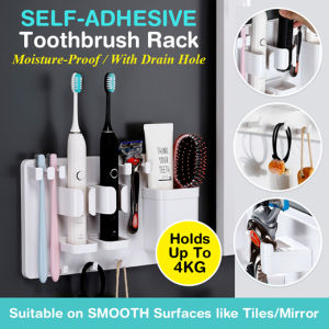 Self-Adhessive Bathroom Rack Shaver /ToothBrush/ Electric ToothBrush holder with Hooks