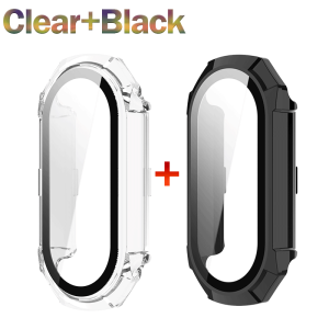 Kính + Vỏ bảo vệ toàn diện cho Đồng hồ thông minh Xiaomi Smart Band 10 PC Bảo vệ màn hình toàn diện cho Phụ kiện Xiaomi Mi Band 10 NFC