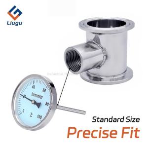 SS304 Stainless Steel Tri-Clamp Reflux Column 1.5" 2" Tri-Clamp Size with 1/2" NPT Female Thread 50mm Length for Homebrew