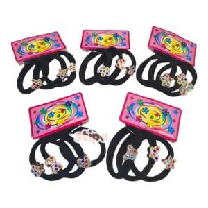 STIPA Set Ikat Rambut Card Isi 3 Pcs Donat Karet Hitam Warna Kuncir Kunciran Karet Elastic Hair Band Accessories Wanita Anak LZ