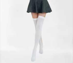 PASANG KAOS KAKI PANJANG SELUTUT GARIS TIGA/ KWANITA KOREA TEBAL