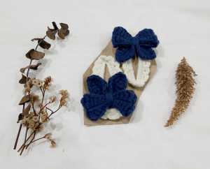 Crochet Bow/Ribbon Hair Clips