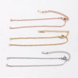 BETTERFORM Loại chuỗi O Vòng tay bằng thép không gỉ Chuỗi mở rộng 5 cái Phụ kiện trang sức Bán buôn Dây Kết Nối Dây chuyền vòng tay có thể điều chỉnh Để làm đồ trang sức tự làm