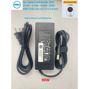 ️[Sạc zin] Sạc laptop Dell Studio 1537 19.5V - 3.34A - 4.62A - 65W - 90W Chân kim to 7.4 x 5.0 mm