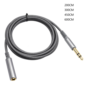 6.35mm Stereo Extension Cord for Amplifiers Double Braided Protections Clear Auditory Transmission