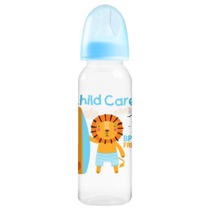 Child Care 8oz Round Baby Bottle For Boy by Pc (Anti-Colic Feeding bottle) (Standard Neck Bottle) (BPA Free Feeding Bottle)