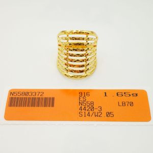 Cincin Klcc 9 Layer Saiz 7 12.5 13.5 18 Emas 916 Yon Hing