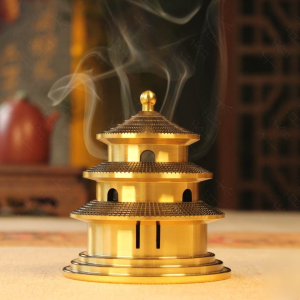 Pure Copper Temple of Heaven Incense Burner Home Decoration Crafts Incense Burner Decoration