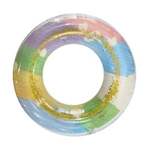 GUDAN Transparent Swimming Ring Glitter Sequin Heart Pool Float Swimming Ring Inflatable Pool Boat Circle Inflatable Swimming Circle Adult