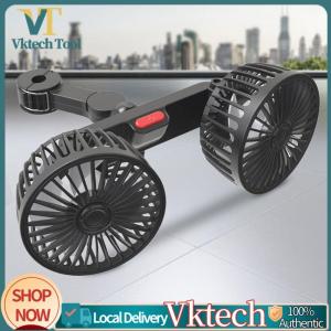 【Vktech】 12V/24V Auto Headrest Fan with Dual Heads for SUVs for Efficient Cooling and Air Circulation
