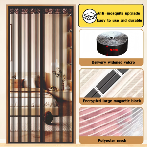 F-NIAO New Upgrades magnetic screen door curtain Full magnetic stripe magnetic curtain door Encryption mosquito net for door with magnet Anti-mosquito ventilation screen doors for house Easy to install