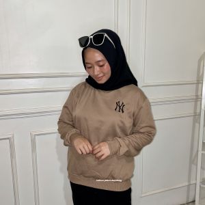 NY SWEATER CRAWNECK ZUMBO Size || SWEATSHIRT BASIC NY LOGO NY BORDIR PRIA DAN WANITA Sz M - XXL II 17 WARNA