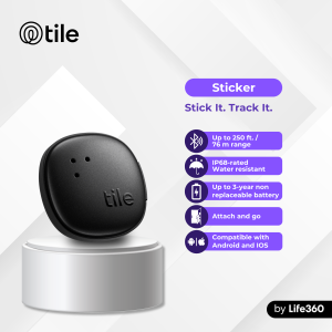 Tile by Life360 Sticker Bluetooth Tracker Item Locator. Both IOS and Android Compatible