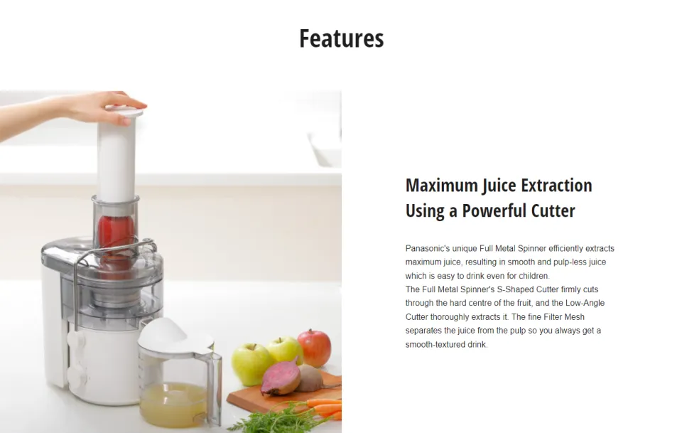Panasonic MJ-CB100 2L Large-Capacity Juicer description image 4