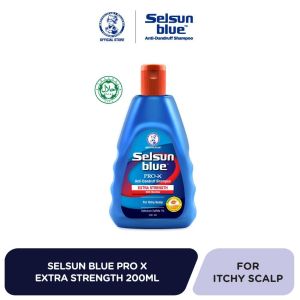 Selsun Blue Pro Extra Strength Anti-Dandruff Shampoo 200ml [Soothe Itchy Scalp Dandruff Control For Dry Hair]