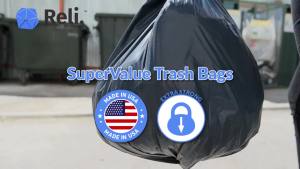 รีลี่ ถุงขยะขนาด 16-25 แกลลอน 500 ถุง ดำ บ้าน ครัว แข็งแกร่ง ขยะ