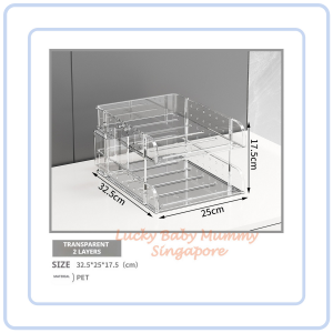 【COZYCASA】Clear Pegboard Desktop Organizer Rack/Acrylic File Tray Storage Box for Office Use