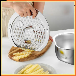 304 Stainless Steel Flat Grater 4 in 1 Grater Slicer Shredder Kitchen Tool Pemotong Kawat 多功能刨丝器