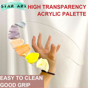 Transparent Palette Acrylic Palette Art Student Artist Special Oil Painting Professional Palette Gouache Oil Painting Palette Oval Beautiful Personality Easy To Clean Portable Palette