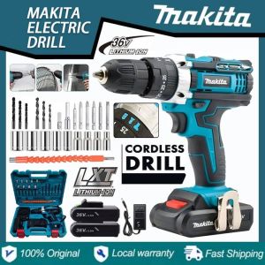 Makita 36V LXT Cordless Drill Multifungsi dengan Bit Set Lengkap untuk Kayu Logam dan Beton - Tahan Lama & Desain Ergonomis