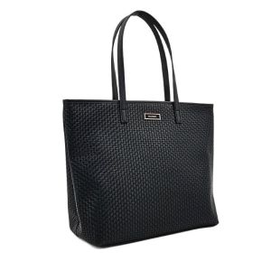 MANGO Weave Texture Enchanted Shoulder Tote Bag (Black Brown) *premium work women handbag top handle laptop