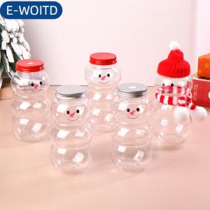 E-WOITD  500Ml Giáng Sinh Người Tuyết Chai Nước Trà Sữa Chai Nước Ép Cà Phê Xách Tay Uống Chai Cho Trà Sữa Cửa Hàng Nước Trái Cây Nhà Cup