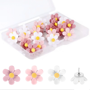 10/20/30Pcs Flower Head Push Pins Cork Notice Board Pins Bulletin Board Thumb Tacks for Display Picture Notes Memos