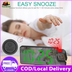 【Clearance Sale】 LED Mirror Digital Clock USB Charger Projection Digital Alarm Clock with Temperature Date Digital Clock Projector Mains and Battery Operated for Heavy Sleeper Bedroom
