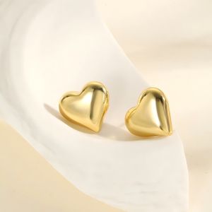 Retro Simple Earrings European American Fashion Unique Metal Small Exquisite Love-Shaped Earrings ins Cool Style Earrings Women