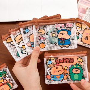 JIYAN2866 Capybara Storage Bag PVC Mini Coin Purse Waterproof Cartoon Key Earphone Organizer Kids Gifts