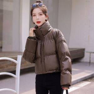 áo khoác phao nữ dáng ngắn croptop 2023 dáng dài hàn quốc tay dài bigsize béo có mũ Áo Khoác Bông Lông Vũ Cổ Đứng Phiên Bản Ngắn Mới Trang Phục Nữ Áo Khoác Bông Rộng Rãi Dáng Nhỏ Thời Trang Phong Cách Phương Tây Hàn Quốc Mùa Đông