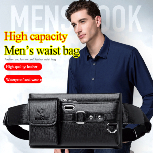 Large Capacity Mens Waist Bag for All Seasons  Adult Male Fashion Casual  Soft Waterproof Design for Cycling and Sports Enthusiasts