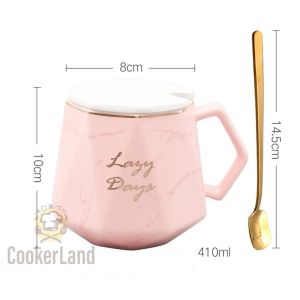 🔥Ready Stock🔥 Nordic Ins Style Luxury Ceramic Pattern Mug Cup With Spoon Morning Milk Coffee Tea Hot Drink 北欧ins风马克杯 咖啡杯