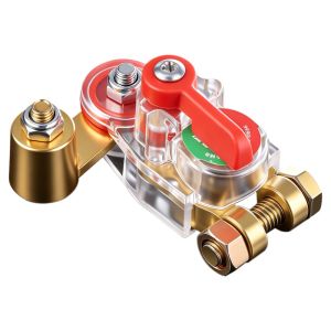 WAPKTY Đồng thau Công tắc ngắt kết nối ắc quy ô tô Có thể xoay được Đầu nối đồng Công tắc ngắt nguồn điện Công tắc cách ly pin Phụ kiện xe cộ