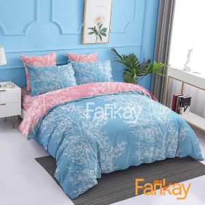 Bed Cover Set Sprei Jeju Blue Jeju Pink - Ukuran Lengkap 90x200 - 200x200 - Fankay Bedcover